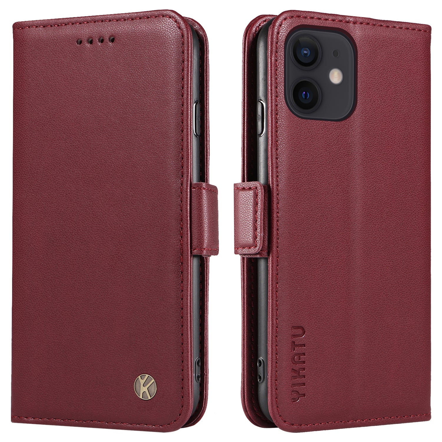 YIKATU YK-003 til iPhone 12/12 Pro 6,1 tommer pung etui Anti-ridse PU læder Stand Telefon Flip Cover YIKATU YK-003 til iPhone 12/12 Pro 6,1 tommer pung etui Anti-ridse PU læder Stand Telefon Flip Cover